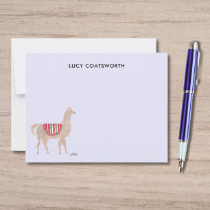 Cute Llama Boho Hand-Painted Personalised Farm Card
