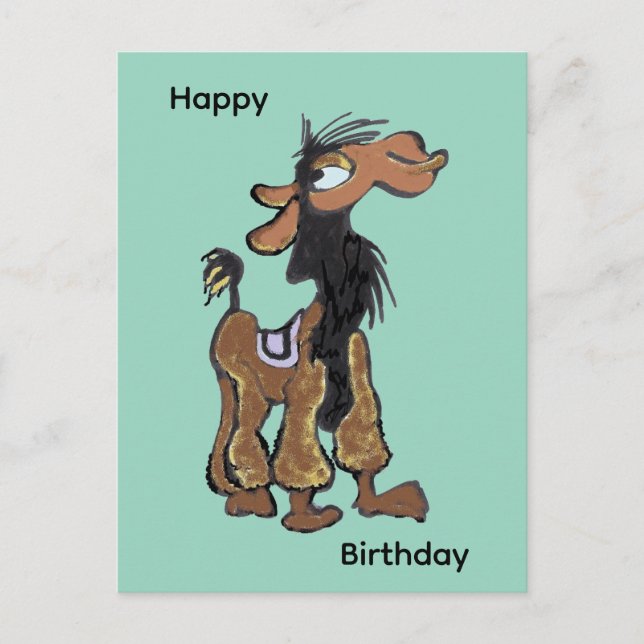 Cute Llama Cartoon Happy Birthday Postcard (Front)