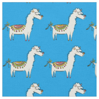 Cute Llama Cartoons Fabric