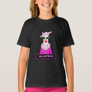 Cute Llama Design Girl's T-Shirt