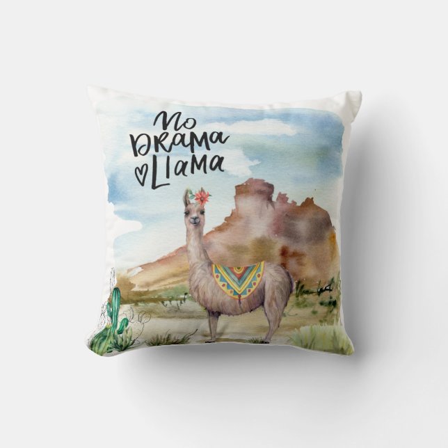 Cute Llama Drama Cushion (Front)
