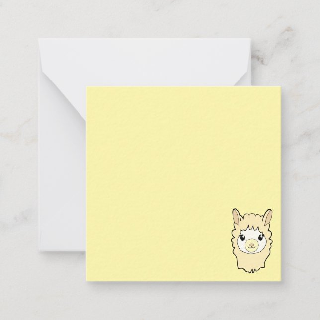 Cute Llama Drawing Card (Front)