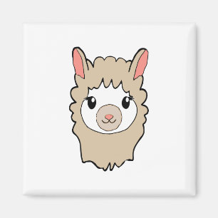 Cute Llama Face Drawing Magnet