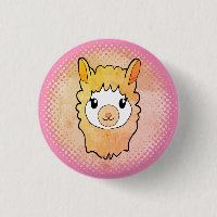 Cute Llama Face Vintage Style Drawing Pink