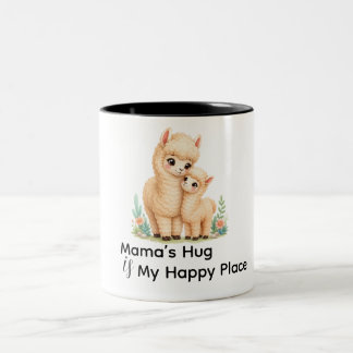 Cute Llama Family Love Two-Tone Coffee Mug