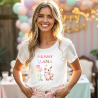 Cute Llama Fun Colourful Girl 1st Birthday Mum Nam