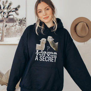 Cute Llama Funny Pun Jokes Memes Black Hoodie