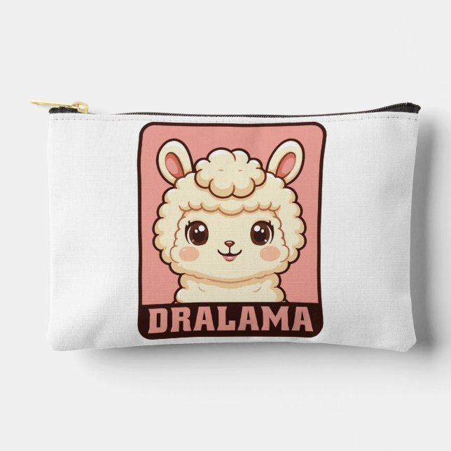 Cute llama illustration design accessory pouch (Front)