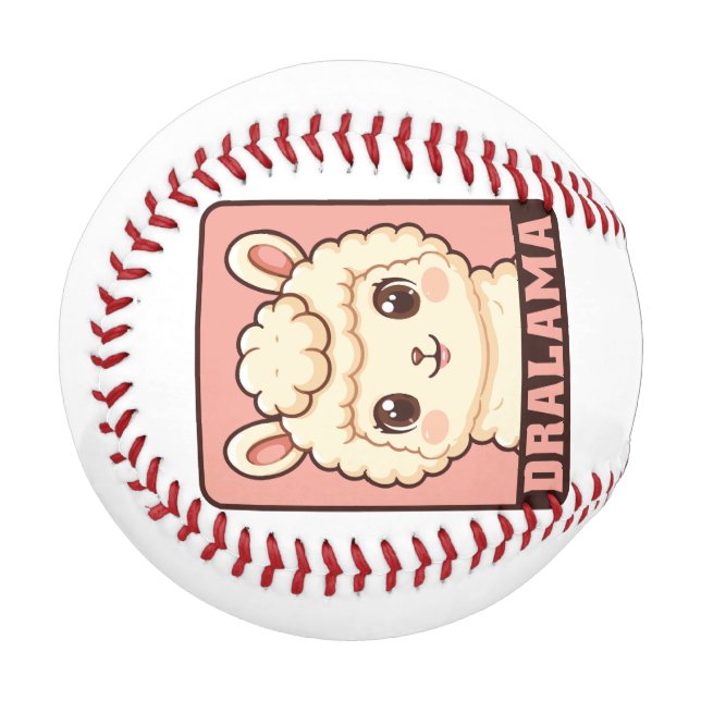 Cute llama illustration design baseball (Front Left)