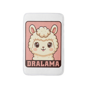 Cute llama illustration design bath mat