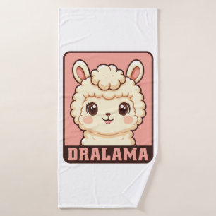 Cute llama illustration design bath towel set