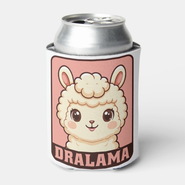Cute llama illustration design can cooler (Can Front)