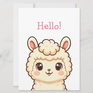 Cute llama illustration design card