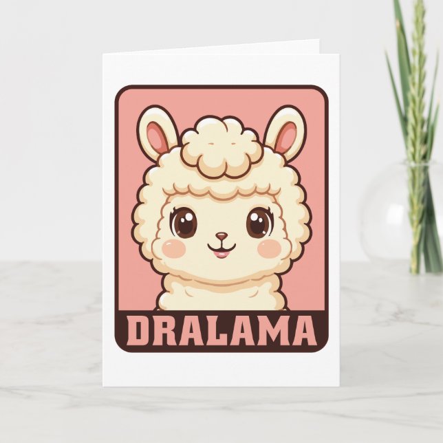 Cute llama illustration design card (Front)