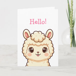 Cute llama illustration design card