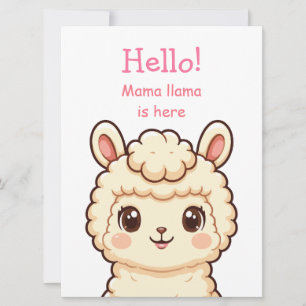 Cute llama illustration design card
