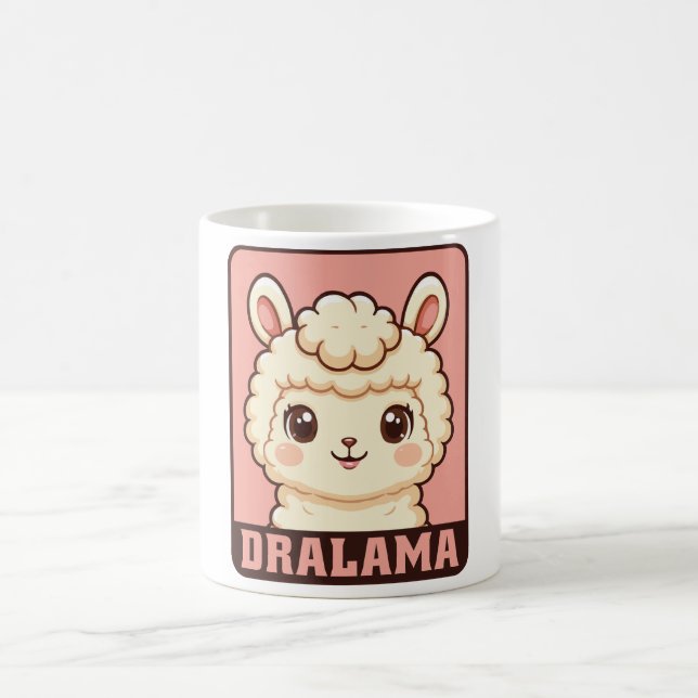 Cute llama illustration design coffee mug (Center)