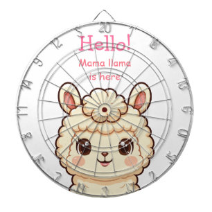 Cute llama illustration design dartboard