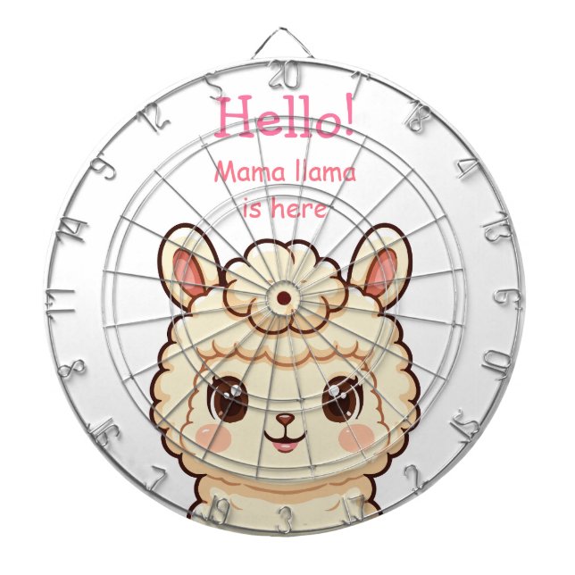 Cute llama illustration design dartboard (Front)