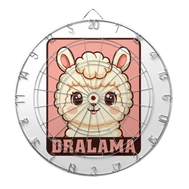 Cute llama illustration design dartboard (Front)