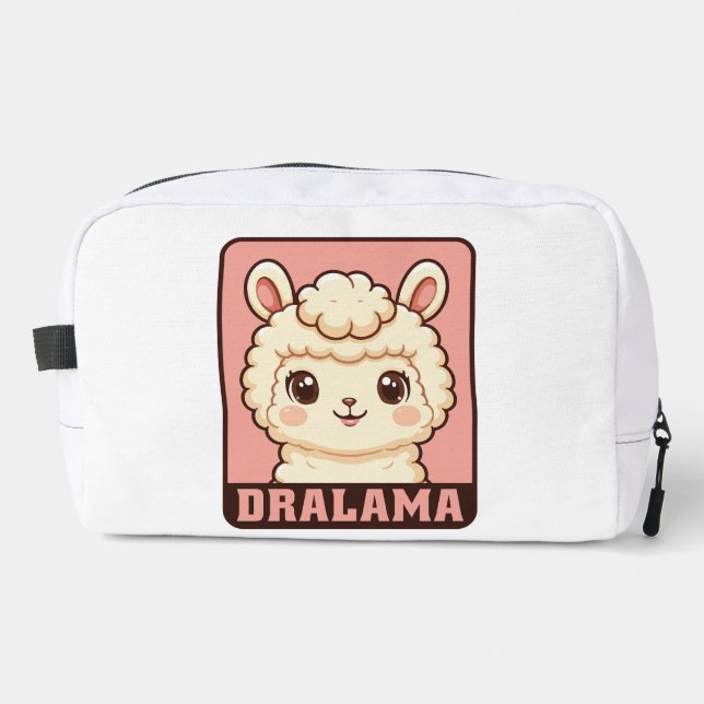Cute llama illustration design dopp kit (Front)