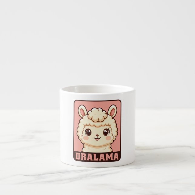 Cute llama illustration design espresso cup (Front)