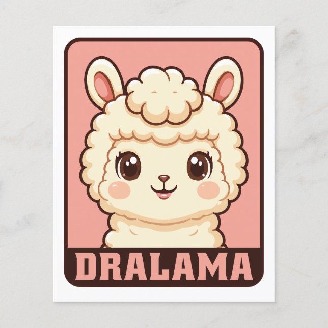 Cute llama illustration design flyer (Front)