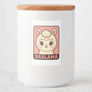 Cute llama illustration design food label