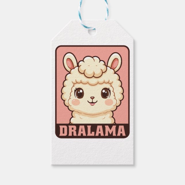 Cute llama illustration design gift tags (Front)