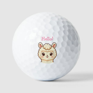 Cute llama illustration design golf balls