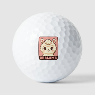 Cute llama illustration design golf balls