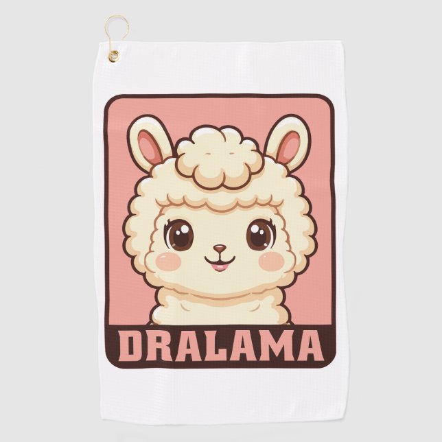 Cute llama illustration design golf towel (Front)