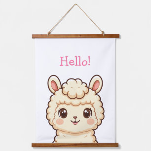 Cute llama illustration design hanging tapestry
