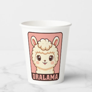 Cute llama illustration design paper cups