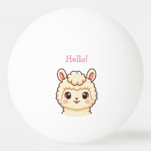 Cute llama illustration design ping pong ball