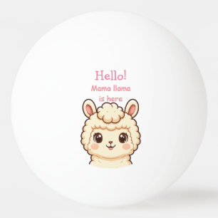 Cute llama illustration design ping pong ball