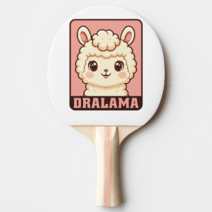 Cute llama illustration design ping pong paddle