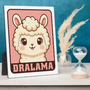 Cute llama illustration design plaque