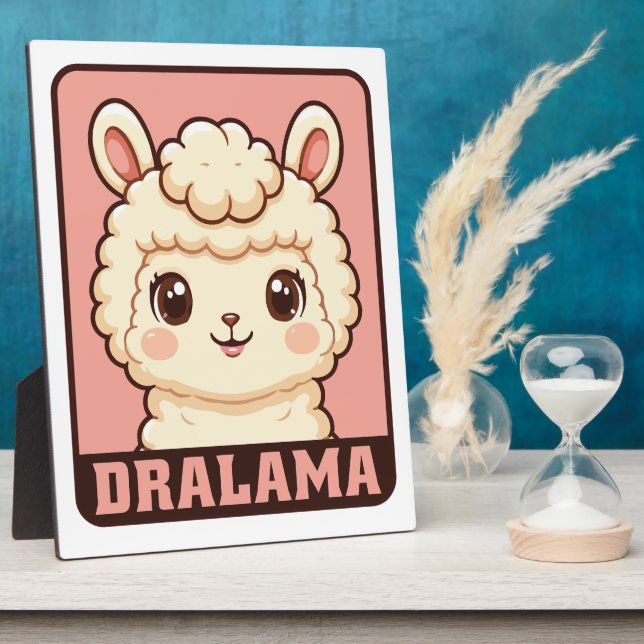 Cute llama illustration design plaque (Side)