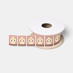 Cute llama illustration design satin ribbon