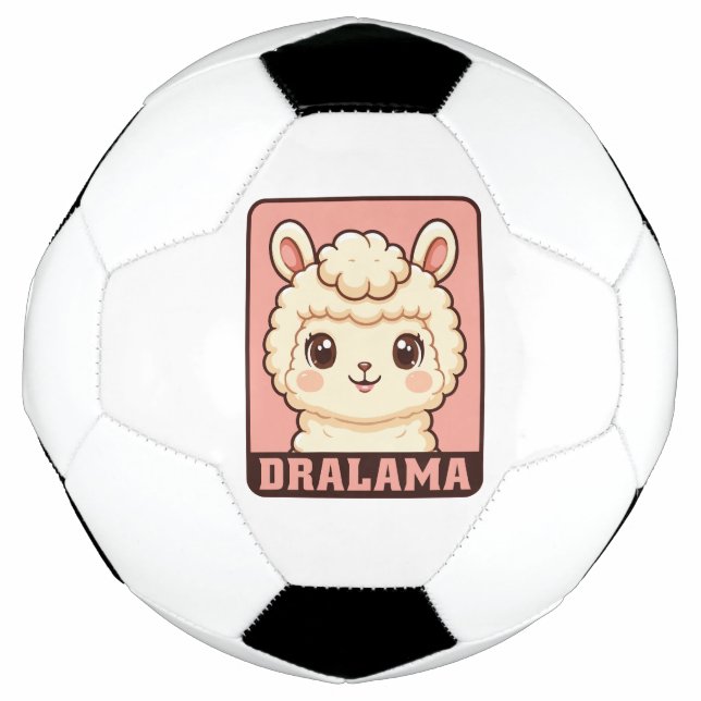 Cute llama illustration design soccer ball (Front)
