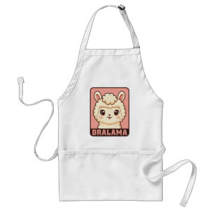 Cute llama illustration design standard apron