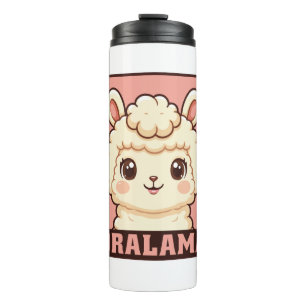 Cute llama illustration design thermal tumbler