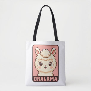 Cute llama illustration design tote bag