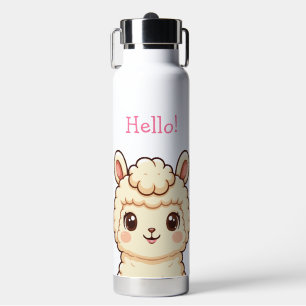 Cute llama illustration design water bottle