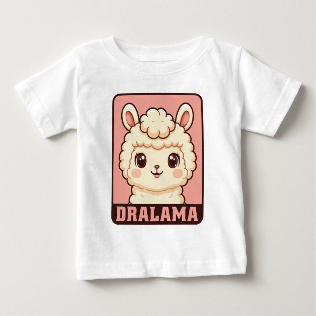 Cute llama illustration t-shirt design (Front)