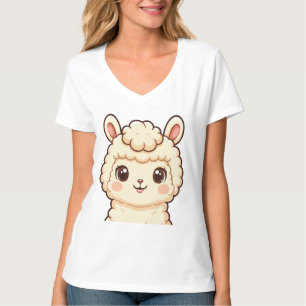 Cute llama illustration t-shirt design