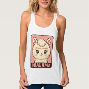 Cute llama illustration t-shirt design singlet