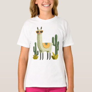 Cute Llama In Sunglasses – Cool Animal Kids T-Shirt