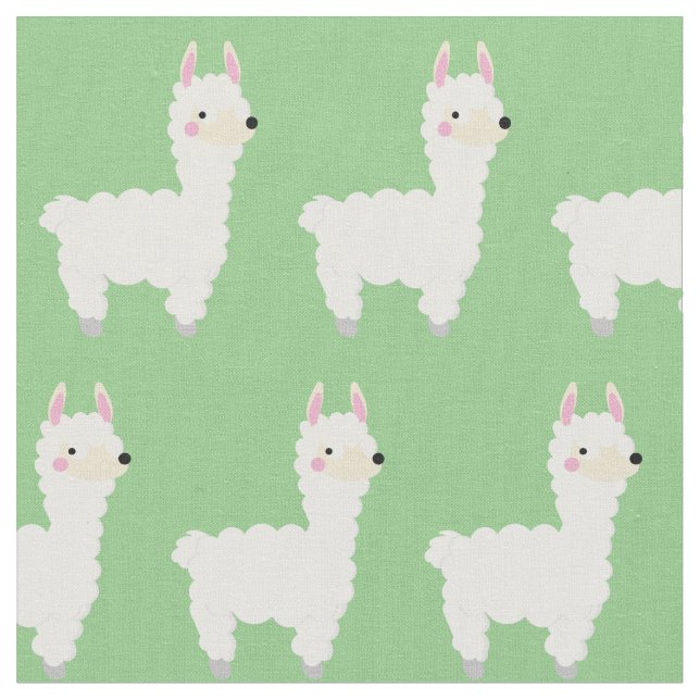 Cute Llama Kids Baby Fabric (Close Up)